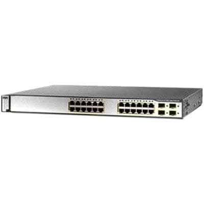 Image of Cisco-IMSourcing Catalyst 3750G-24PS Layer 3 Switch - 24 Ports - Manageable - 24 x POE - Stack Port - 4 x Expansion Slots - 10/100/1000Base-T - Rack-mountable - WS-C3750G-24PS-S (Refurbished)