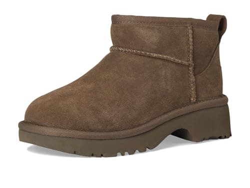 Image of UGG K Classic Ultra Mini New Heights Girls' Fashion Boot, Hickory, 1 Little Kid