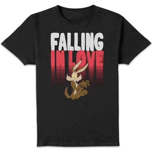 Image of Looney Tunes Falling in Love Wile E. Coyote Men's T-Shirt - Black XXL