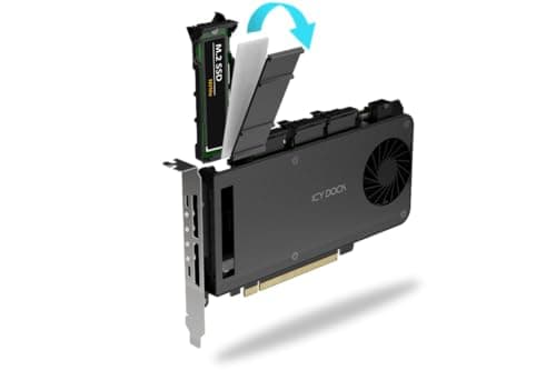 Image of Icy Dock ExpressSlot MB204MP-B: 4 Bay Removable M.2 NVMe SSD to PCIe x16 Mobile Rack Enclosure/Adapter Card (PCIe Bifurcation Required, Windows, Linux Compatible)