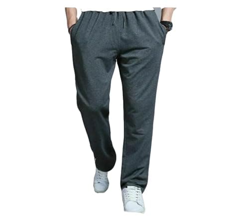 Image of Mens Open Hem Fleece Joggers Soft Cotton Blend Sweatpants with Pockets Lightweight Comfy Breathable Lounge Wear Gym Running Training Casual Everyday Use (UK, Alpha, M, Regular, Regular, Charcoal)