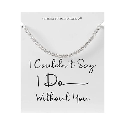 Image of Philip Jones Silver Plated I Couldn't Say I Do Without You Solitaire Bridal Bracelet Created with Zircondia® Crystals