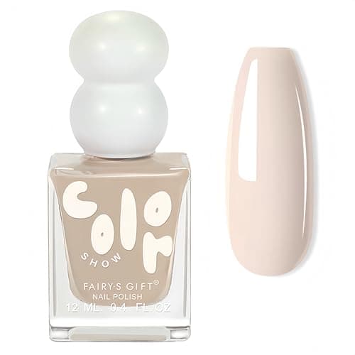 Image of Nude Nail Polish - Quick Drying Nail Polish - Light Pink Nail Varnish - Nude Neutral Color Breathable Long Lasting No Need UV Nail Paint for DIY Nail Art Manicure at Home