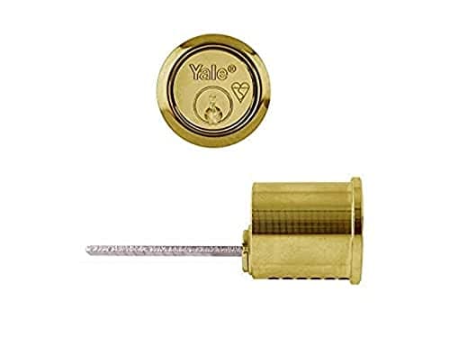 Image of Yale B-X5-PB Replacement Rim Cylinder, Suitable for 38-57 mm Doors, High Security, 2 Keys Provided, Polished Brass Finish, Boxed