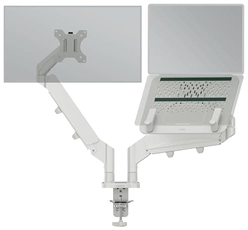 Image of Leitz Ergo Space Saving Monitor and Laptop Arm Mount for 17''-32" Monitors, Ergonomic Desk Stand with Left/Right Swivel, Tilt Rotation and a Load Capacity up to 18kg, VESA Plate, 65380085
