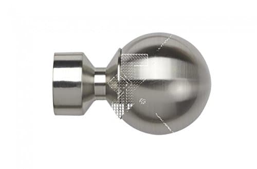 Image of Speedy 28 mm Poles Apart Ball Finial (Vista), Pack of 2, Satin Silver