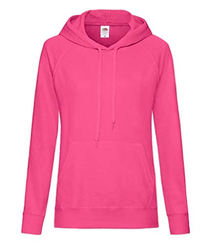 Image of Fruit of the Loom Lady Fit Hooded Sweatshirt Fucshia XS