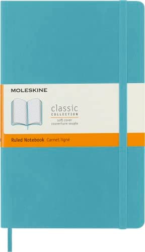 Image of Moleskine Classic Notebook, Notebook With Ruled Pages, Soft Cover and Elastic Closure, Light Blue, Large, 13 x 21 cm, 192 Pages