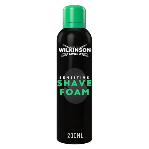 Image of Wilkinson Sword Sensitive Shave Foam, Great Addition to Wash Bags for Men's Grooming, Shaving Foam for Men, Sensitive Skin, 200ml
