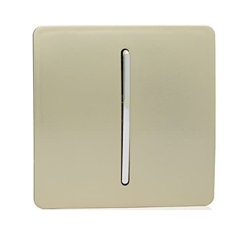 Image of Trendi 1 Gang 2 Way Artistic Modern Glossy 10 Amp Rocker Tactile Light Switch Gold ART-SS2GO