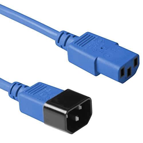 Image of ACT Power Cable 1.8m, C13 to C14 Extension Cable for Cold Devices, IEC Male to Female 3 Pin Power Cable- AK5110 Blue