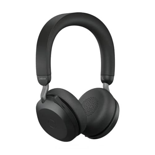 Image of Jabra Evolve2 75 Wireless PC Headset with 8-Microphone Technology - Dual Foam Stereo Headphones with adjustable Advanced Active Noise Cancellation, USB-A Bluetooth Adapter and UC Compatibility - Black