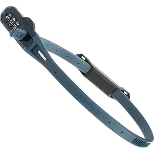 Image of Hiplok Z LOK Combo Bike Lock/Motorbike Helmet Lock - Blue. 3 Digit Code. Steel Core & 45cm Locking Length. Optional Bracket