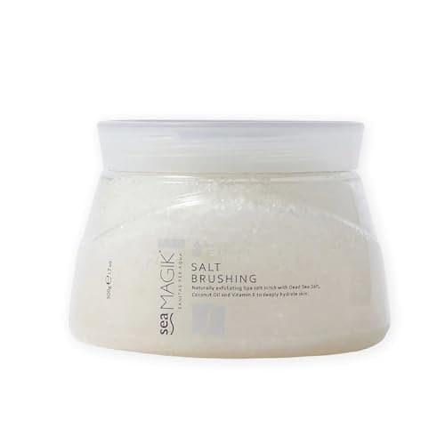 Image of Sea Magik - Exfoliating Body Scrub, Dead Skin Remover for Body, Dead Sea Salt Scrub with Hydrating Coconut Oil and Vitamin E, Allergen Free Spa Fragrance, Pregnancy Safe, Vegan, Cruelty Free (500g)