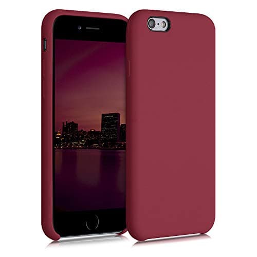 Image of kwmobile Case for Apple iPhone 6 / 6S Case - Soft Cover - Shockproof Silicone - Wireless Charging Rhubarb Red