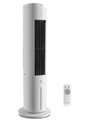 Image of Midea 5L Air Cooler, 3-in-1 Portable Air Conditioner with Remote Control, 3 Speeds & 75° Automatic Oscillation, 7H Timer, Low Noise - Cooling Tower Fan and Humidification for Home, Office, Bedroom