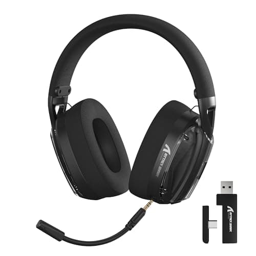 Image of ATTACK SHARK L60 Wireless Gaming Headset, 2.4G/BT/3.5mm Wired Ultra-light Headphone with 40mm Drivers, Over Ear, Noise Cancelling Detachable Mics, 3D Surround Sound for PC/Mac/PS, Black