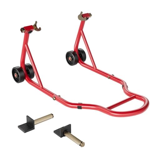 Image of SPECSTAR Motorcycle Paddock Stand 200kg Capacity Rear Wheel Lift with U & L Fork Adjustable Swingarm Spool Stands for Motorbike Garage Repair Use