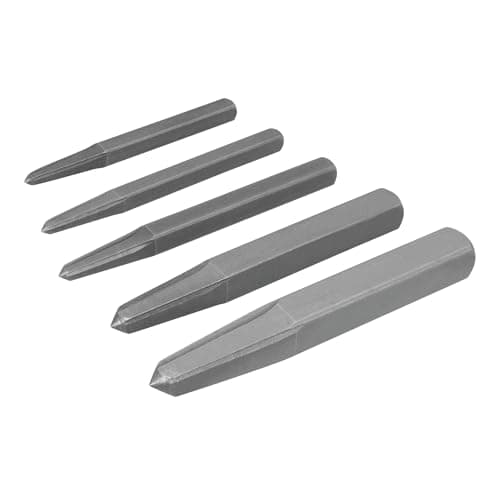 Image of Performance Tool W80562 Screw Extractor Set - 5-Piece Chrome Vanadium Steel Set with Flutes for Positive Grip, Includes Handy Organizer