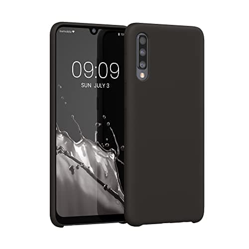 Image of kwmobile Case for Samsung Galaxy A50 Case - Soft Cover - Shockproof Silicone - Wireless Charging Black Matte