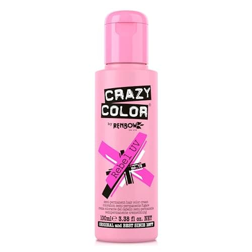 Image of Crazy Color Neon Rebel UV Semi-Permanent Hair Dye. Highly Pigmented Glow up Neon Pink Conditioning & Oil Nourishing Vegan Formula | No Bleach or Ammonia | 100ml