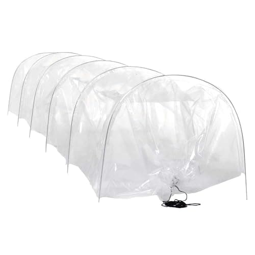 Image of Garden Gear PE Greenhouse Grow Tunnel 3m Transparent Polytunnel Cloche with Galvanised Hoops Frost Pest Protection for Vegetables Plants Seedlings 300x45x45cm (1)