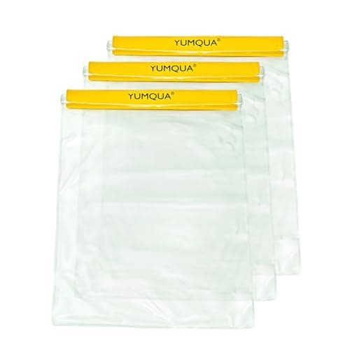 Image of YUMQUA Clear Waterproof Bags Large Size 3 Pack Set, Watertight Pouch Holder for Document Map Camera Mobile Phone Tablet, fits Kayaking Boating Hiking Beach Water Sports, Yellow
