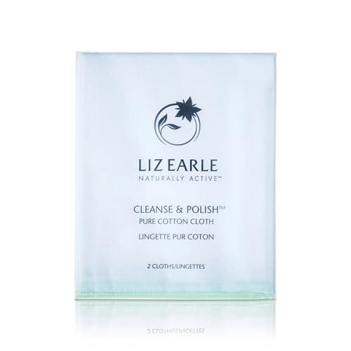 Image of Liz Earle Pure Cotton Cloths, Gently Exfoliates & Buffs Away Impurities, Double Woven, 100% Cotton, 2 pack