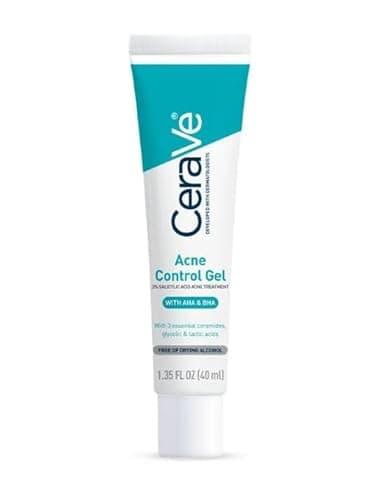 Image of CeraVe Acne Control Gel 40ml – Daily Acne Treatment with 2% Salicylic Acid, Glycolic & Lactic Acids – Clears Acne, Prevents Breakouts, Minimizes Pores & Supports Skin Barrier with Ceramides & Niacinam