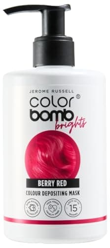 Image of Jerome Russell Colour Bomb Brights – BERRY RED Colour Depositing Hair Mask – Nourishing, Semi-Permanent Colour & Shine Treatment – Vegan, Cruelty-Free, 300 ml