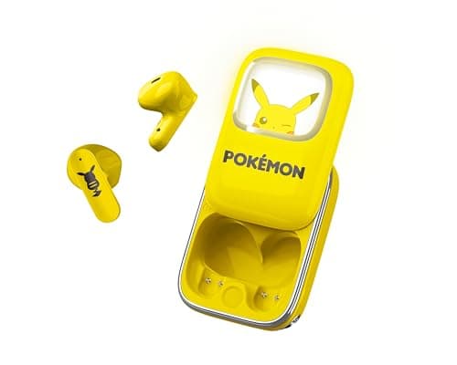 Image of OTL Technologies PK1270 Pokémon Pikachu Slider TWS Earphones with LED Light Up Charging Case - Yellow