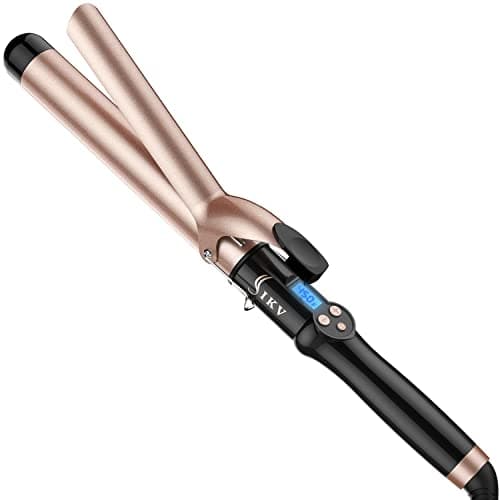 Image of 32mm Extra Long Barrel Curling Iron, Ceramic Tourmaline Curling Wand Professional Dual Voltage