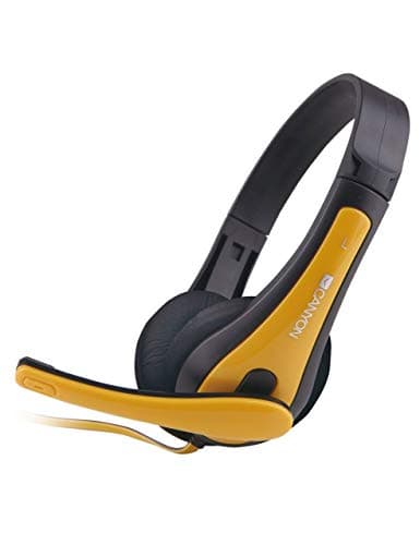 Image of Canyon Simple PC Headset HSC-1 - Black/Yellow Wired Headphones with Microphone for Music, Gaming & Calls - Compatible with PCs, Smartphones & Tablets
