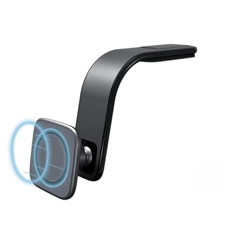 Image of CarsMinders Black Square Magnetic Car Phone Holder - Attaches to dashboard with Velcro - Magnetic car phone holder with 20 cm flexible arm - Easy and practical adjustment (black)