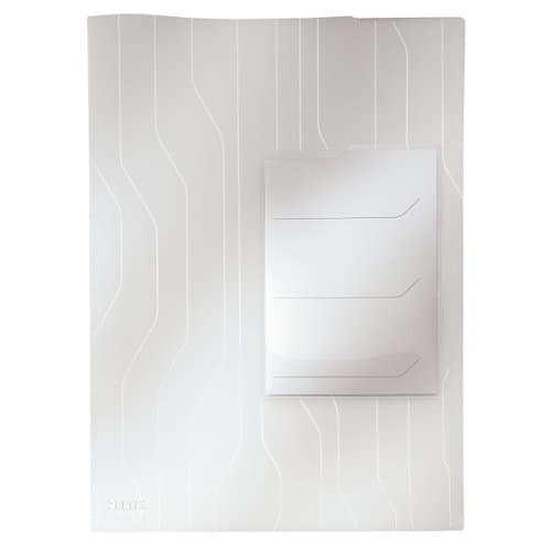 Image of Leitz Combifile Tab Folder A4, Clear White Matt Finish, Top Left Open, 200 Micron Polypropylene, Pack of 3, 47290003