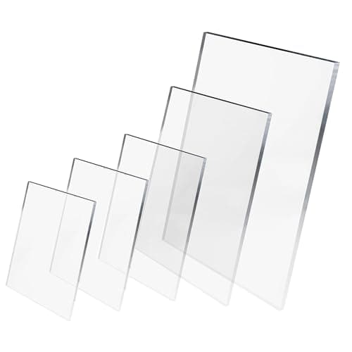 Image of DNQ 3mm Crystal Clear Acrylic Perspex Plastic Sheet Panel Lightweight for Multipurpose Crafting, DIY, Picture Frame, Glass Painting Shed Windows (1, Transparent, 100cm x 50cm)