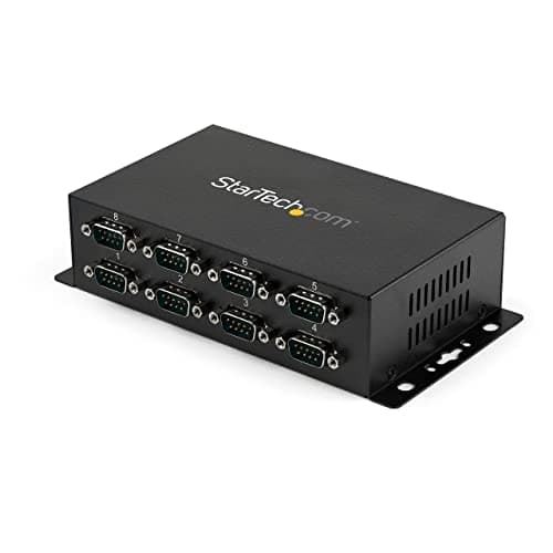 Image of StarTech.com 8 Port USB to Serial RS232 Adapter - Wall Mount - Din Rail - COM Port Retention - FTDI USB to DB9 RS232 Hub, TAA (ICUSB2328I)