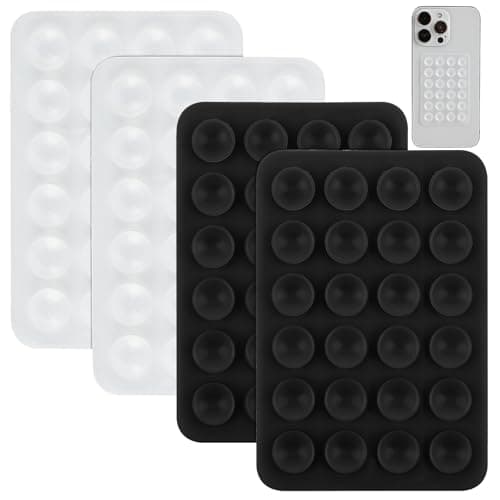 Image of FYJLXF 4Pcs Silicone Suction Phone Case Mount, Hands-Free Sticky Cell Phone Grip Silicone Phone Sticky Grip for Selfies and Tiktok Videos Compatible with iPhone and Android Cases