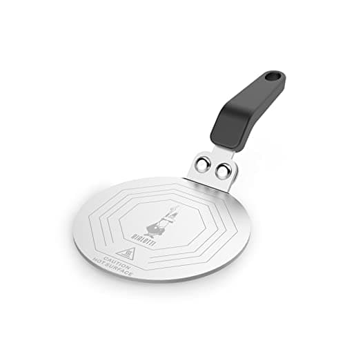 Image of Bialetti DCDESIGN08 Piattello Induzione Per Moka Induction Plate, Suitable for Coffee Makers up to 6 Cups and Small pots, 25.5 x 13 x 5.5 cm, Steel, 6 Pints, Silver