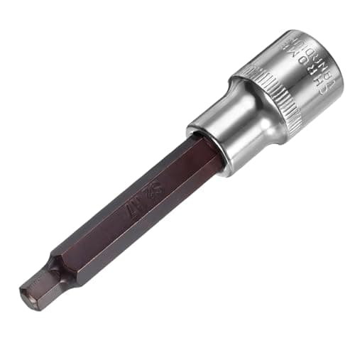 Image of Sourcingmap 1/2" Drive x H7 (7mm) Hex Bit Socket, S2 Steel Bits CR-V Sockets 4" Length Use with Ratchet Wrench, Slide Bar, Extension Rod