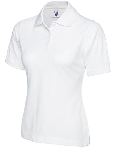 Image of Ladies Premium Pique Polo Shirt (UK 14, White)