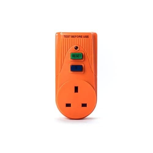 Image of STATUS Orange Circuit Breaker | 13A UK Plug RCD Socket Adapter | SRCDORX3