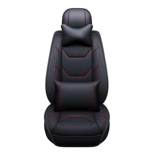 Image of DZSYANJIASM For Civic 2006 2011 For Accord For CRV 2008 For City 2003 2018 Leather Car Seat Covers Accessories Waterproof(Black Red 4pcs,Deluxe Edition)