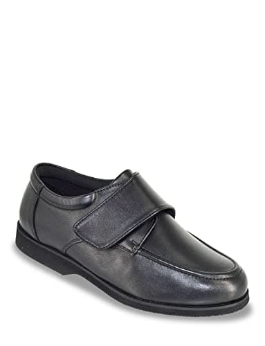 Image of Chums Men's Wide Fit Touch Fasten Leather Shoe Black 9 UK