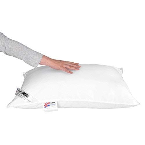 Image of HOMESCAPES Super Microfibre Bounce Back Pillow 5 Star Hotel Quality Best Synthetic Pillow NOT HOLLOW FIBRE Excellent for Allergy Sufferers Down Like Soft Medium Support 100% Cotton Case