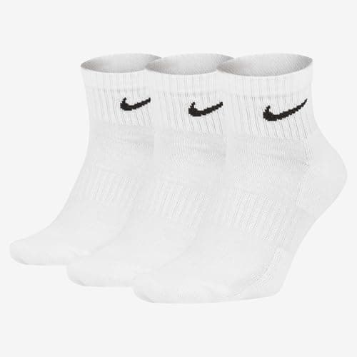 Image of NIKE Cushion Value One Quarter Sock - White/Black, x3 EUR 34-38 or UK 2-5