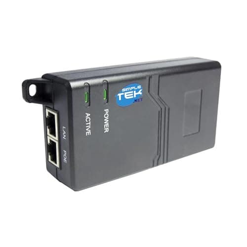 Image of SIMPLETEK - PoE+ Injector Gigabit Power Supply, 53V 0.6A. Power Injector over Ethernet, Compatible with Konftel 800 c50800