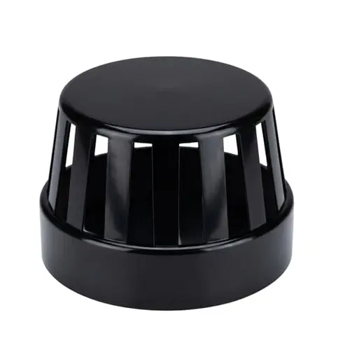 Image of 110mm Ring Seal Cowl Vent Terminal - Black Soil Pipe Fittings
