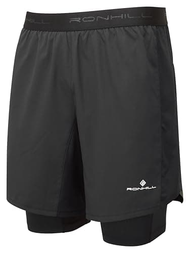 Image of Ronhill Running, Men's Tech 7" Twin 2in1 Short, Black, M
