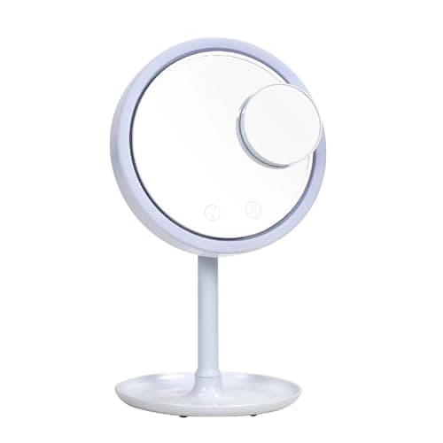 Image of Bauer Vanity Mirror with LED Ring Light/Wireless USB Rechargeable / 3 Light Settings (Round)